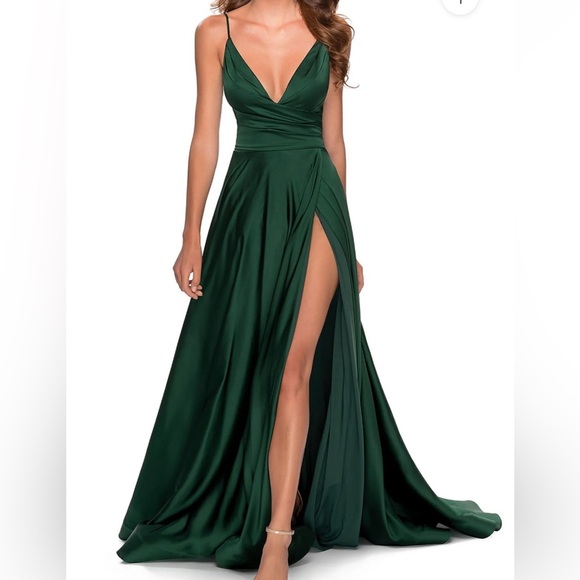 Strappy Back Satin Ballgown - Picture 5 of 15